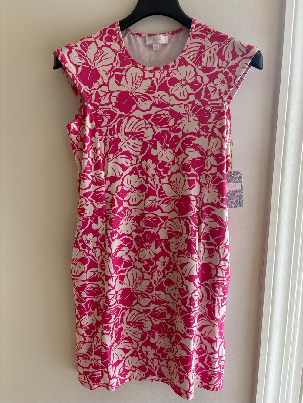 Pink and White Floral Swim Dress